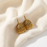 Golden Floral Jhumka Earrings