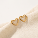 Golden Heart Stud Earrings