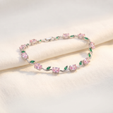 Tulip Diamond Pink Green Bracelet