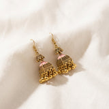 Pink Gold Jhumka Earrings