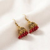 Ruby Red Jhumka Earrings