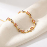 Pink & Purple Gemstone Tulip Bracelet