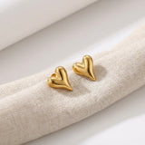 Golden Heart Stud Earrings