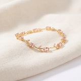 Pink Gemstone Tulip Bracelet