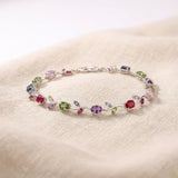Multicolor Gemstone Silver Bracelet
