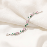 Tulip Diamond Pink Green Bracelet