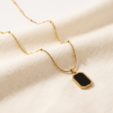 Luxury Gold-Tone with Black Pendant
