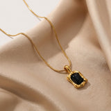 Golden Black Stone Necklace