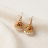 Multicolor Pearl Jhumka Earrings