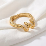 Gold Cuff Bracelet & Hoop Earrings Set