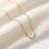 Golden Pearl Heart Necklace