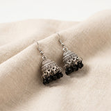Black & Silver Jhumka Earrings