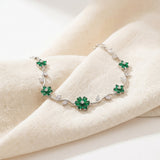 Emerald Green Floral Bracelet