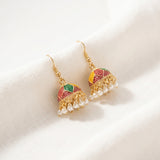 Multicolor Pearl Jhumka Earrings