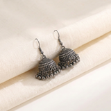 Grey Dome Jhumka Earrings